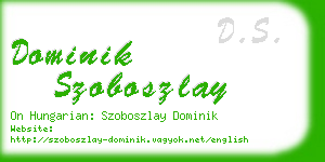 dominik szoboszlay business card